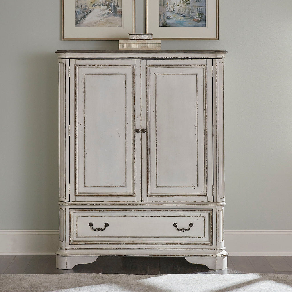 Commode à portes – Blanc antique — Le mélange d'influences européennes crée un style vraiment unique pour tout espace de vie