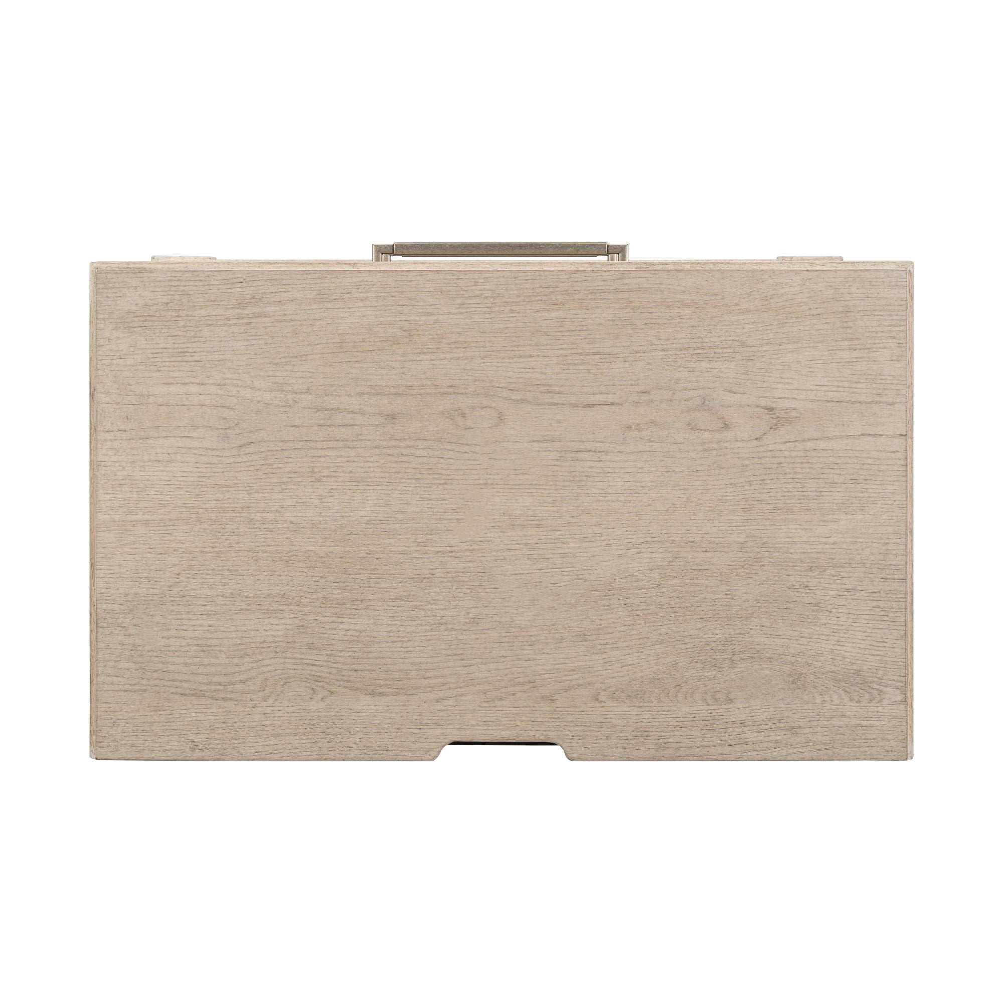 Table de chevet avec station de recharge – Blanc sanctuaire – offre un style de transition alliant le traditionnel et le contemporain