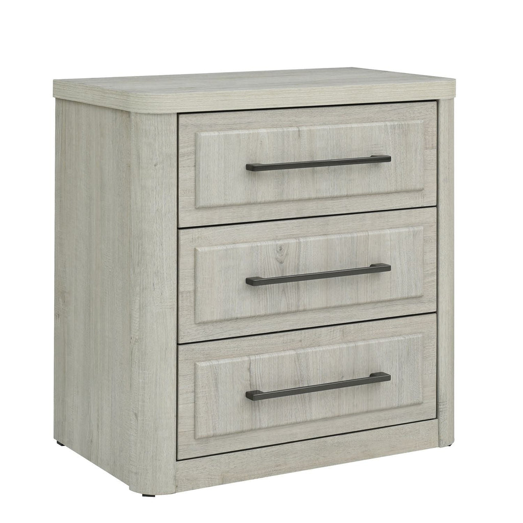 Table de chevet avec station de recharge - Blanc naturel — 0L x 17