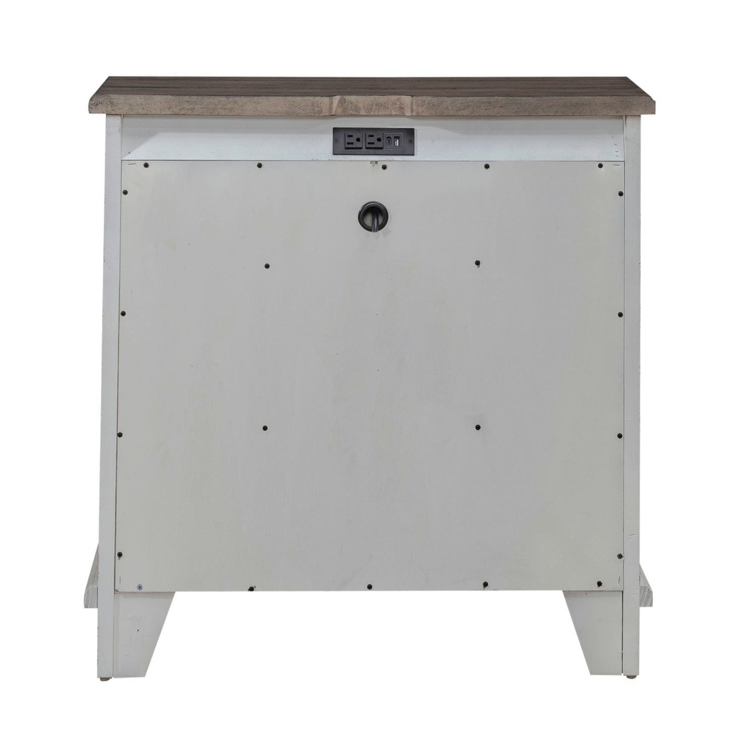 Commode de chevet avec station de recharge – Riverstone Blanc et Tabac — La vie de cottage et de ferme offre l'équilibre parfait entre la vie à