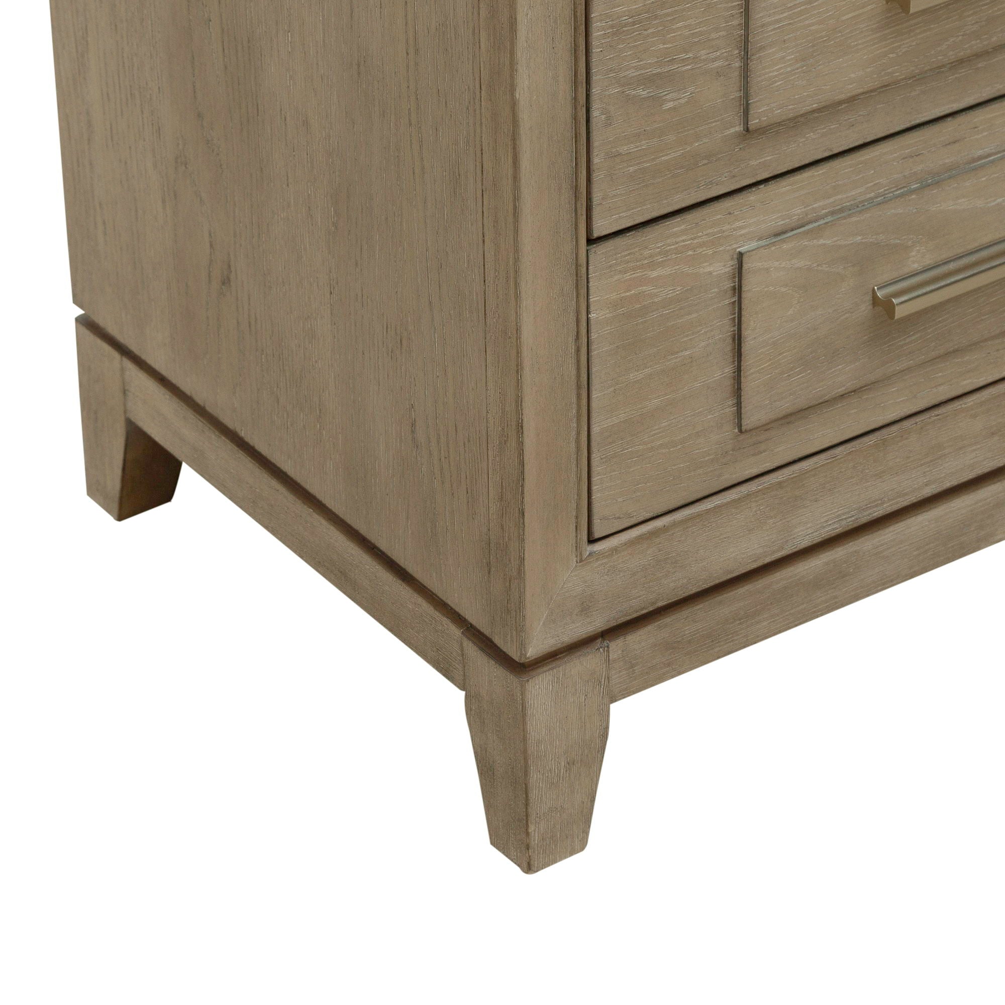 3 Drawer Nightstand With Charging Station - Sandstone — Grâce à un magistral jeu de contrastes et de textures