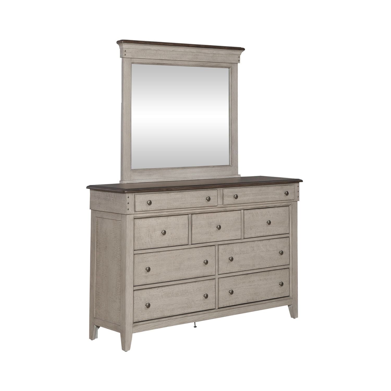 Commode et miroir – lin vieilli/taupe poudré — ajoutez un style décontracté et vous créez un look classique à l'ambiance décontractée
