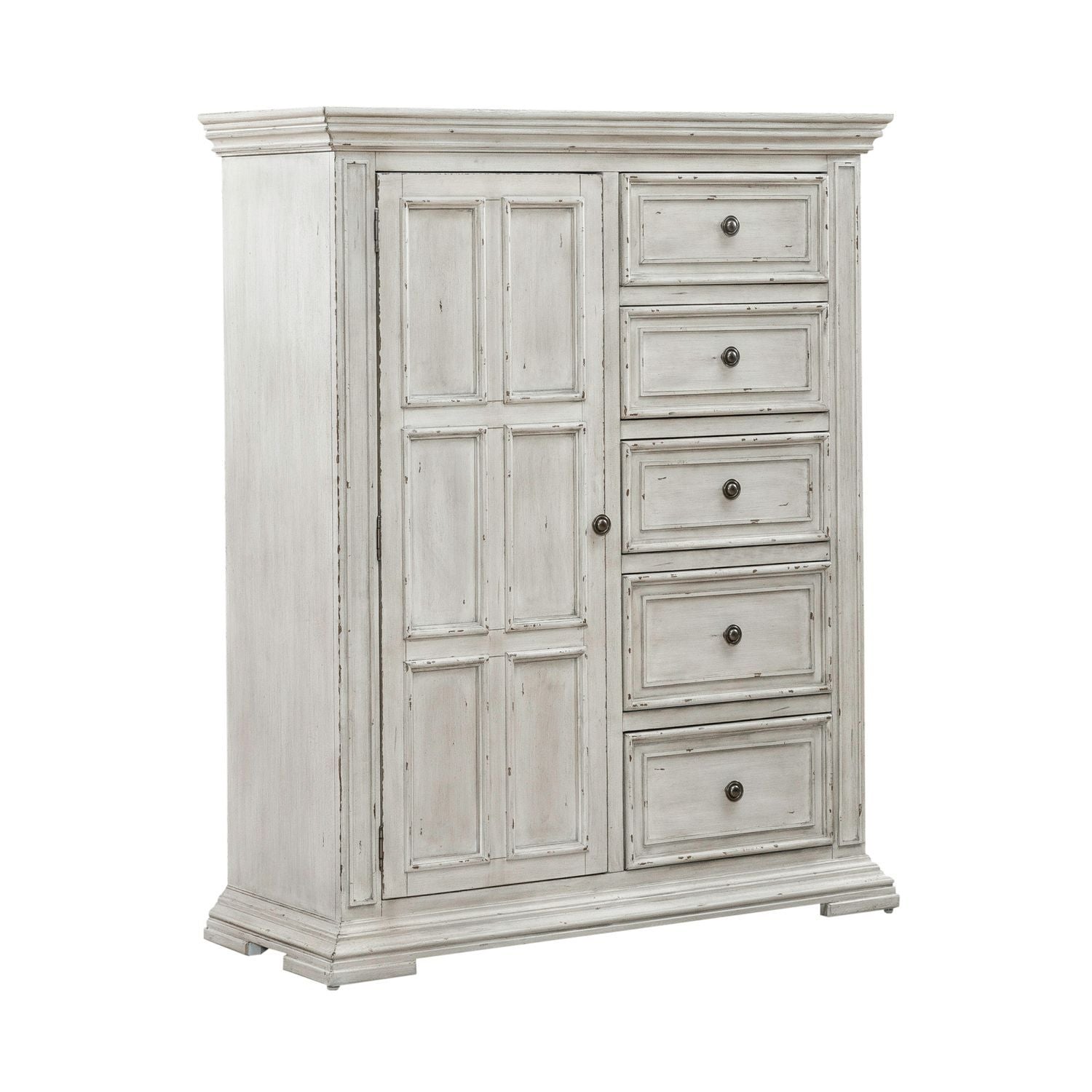 Commode de porte – Fabriquée avec des solides en bois d'hévéa et des produits du bois – protection anti-poussière du caisson inférieur et tiroirs intérieurs entièrement teints