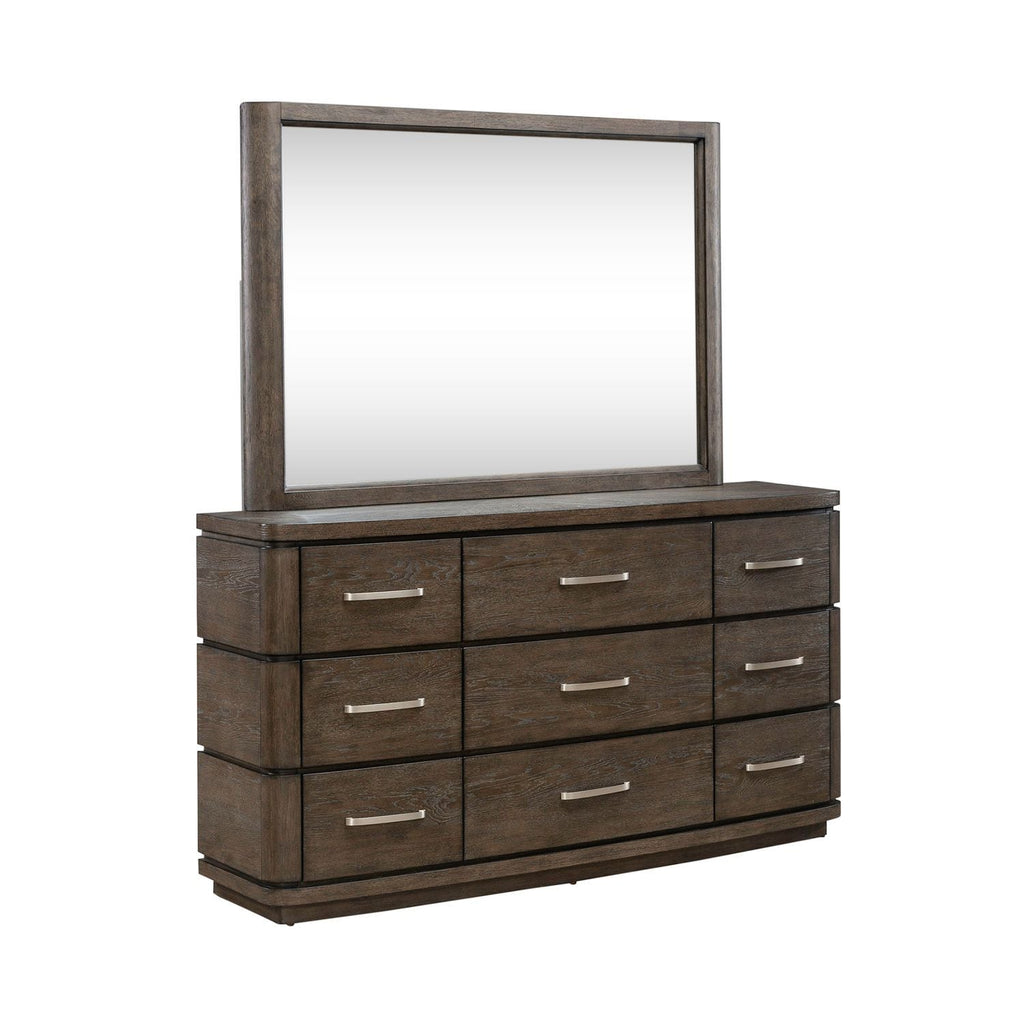 Commode et miroir - Espresso satiné