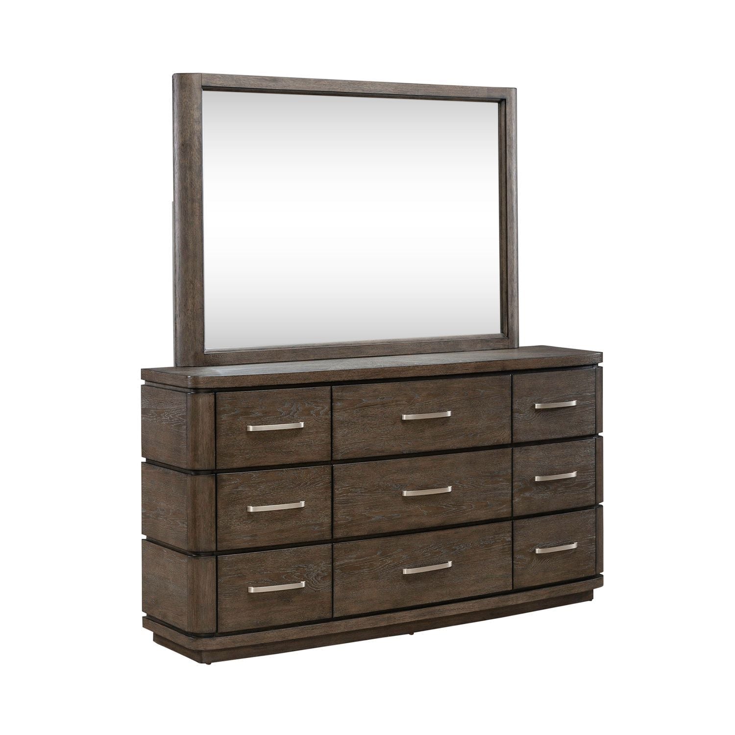 Commode et miroir - Espresso satiné