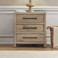 Table de chevet avec station de recharge - Barley Buff — - Table de chevet avec station de recharge - Marron Caractéristiques du produit Poignée sur mesure en fer foncé