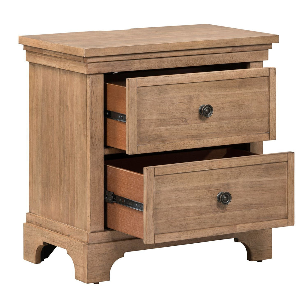 Table de chevet avec station de recharge - Beige chameau — Traditional Living offre des éléments de design classiques avec un sens du confort