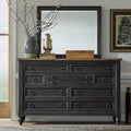 Commode et miroir — évoquent un style libre et personnel avec une touche artisanale authentique