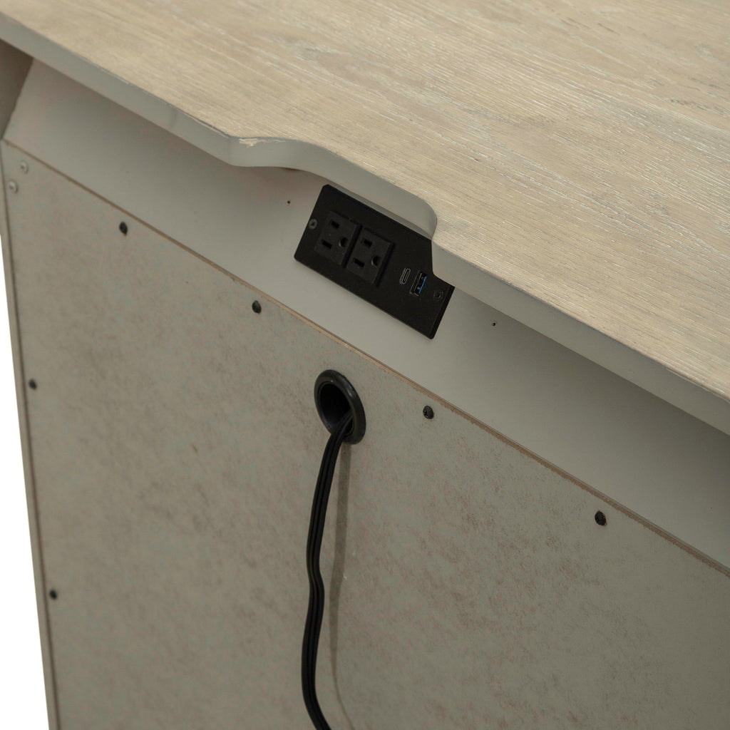 3 Drawer Nightstand With Charging Station - Sandstone — Grâce à un magistral jeu de contrastes et de textures
