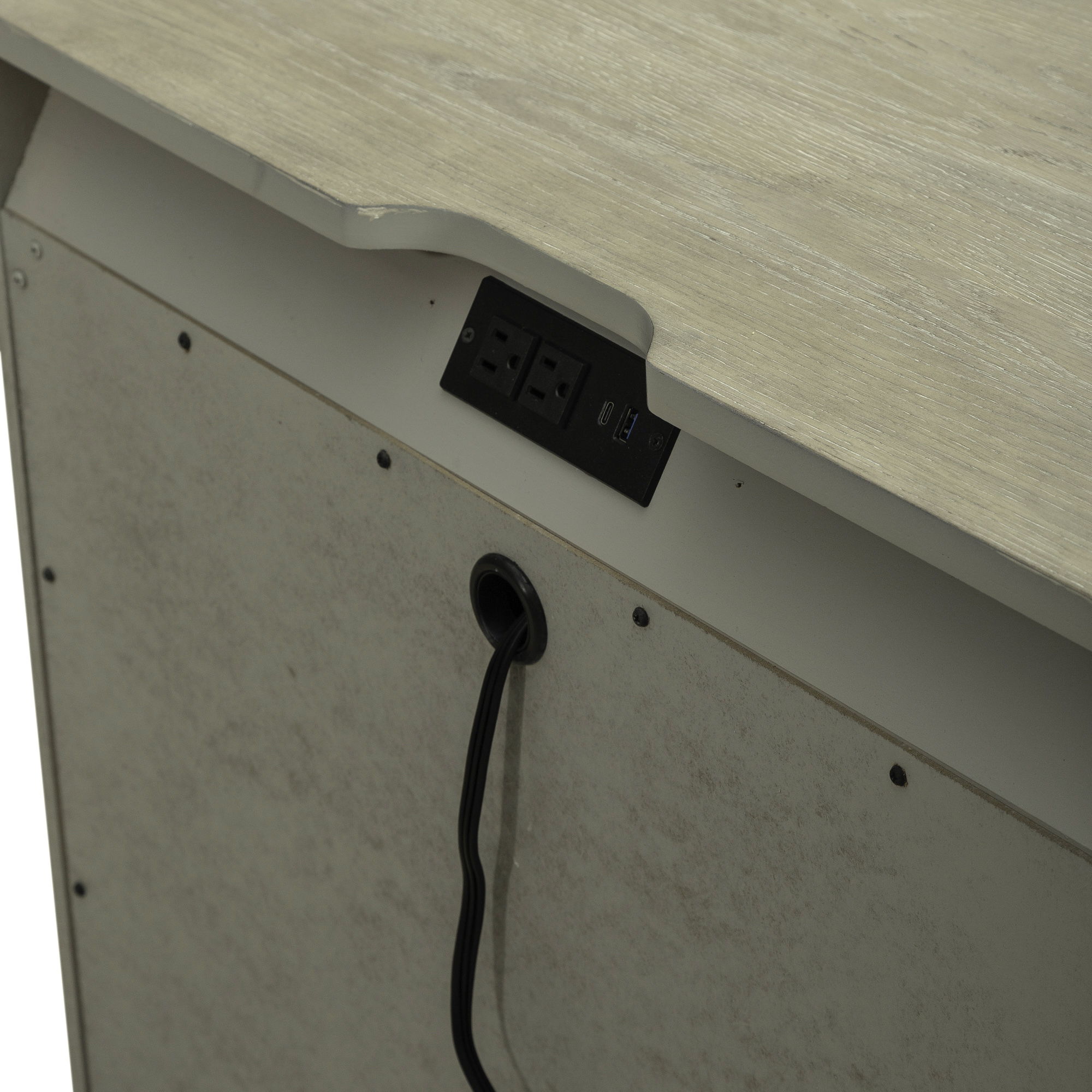 3 Drawer Nightstand With Charging Station - Sandstone — Grâce à un magistral jeu de contrastes et de textures