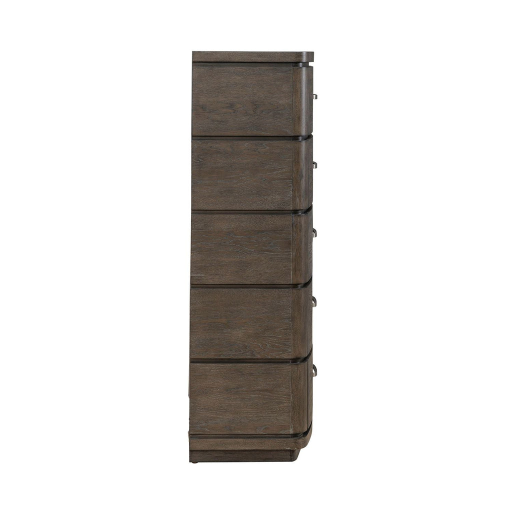 Commode à 5 tiroirs - Espresso satiné — 0L x 18