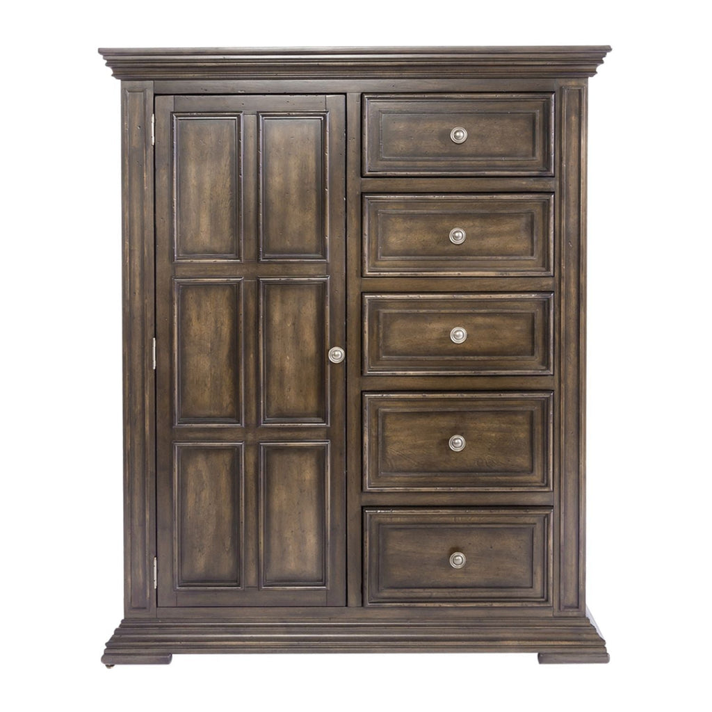 Commode de porte – Fabriquée avec des solides en bois d'hévéa et des produits du bois – protection anti-poussière du caisson inférieur et tiroirs intérieurs entièrement teints