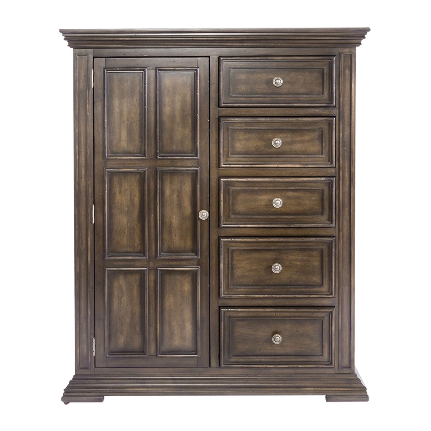 Commode de porte – Fabriquée avec des solides en bois d'hévéa et des produits du bois – protection anti-poussière du caisson inférieur et tiroirs intérieurs entièrement teints