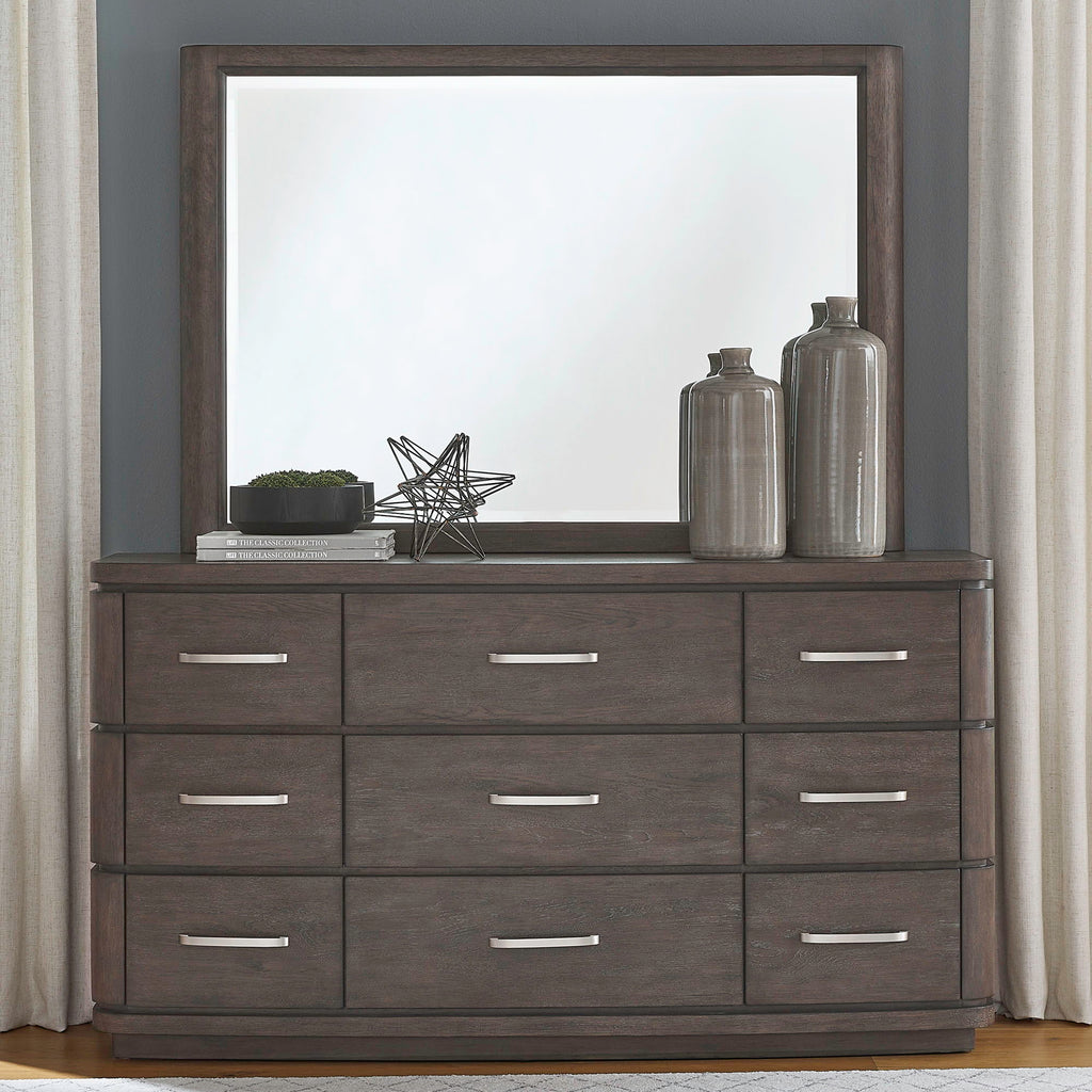 Commode et miroir - Espresso satiné