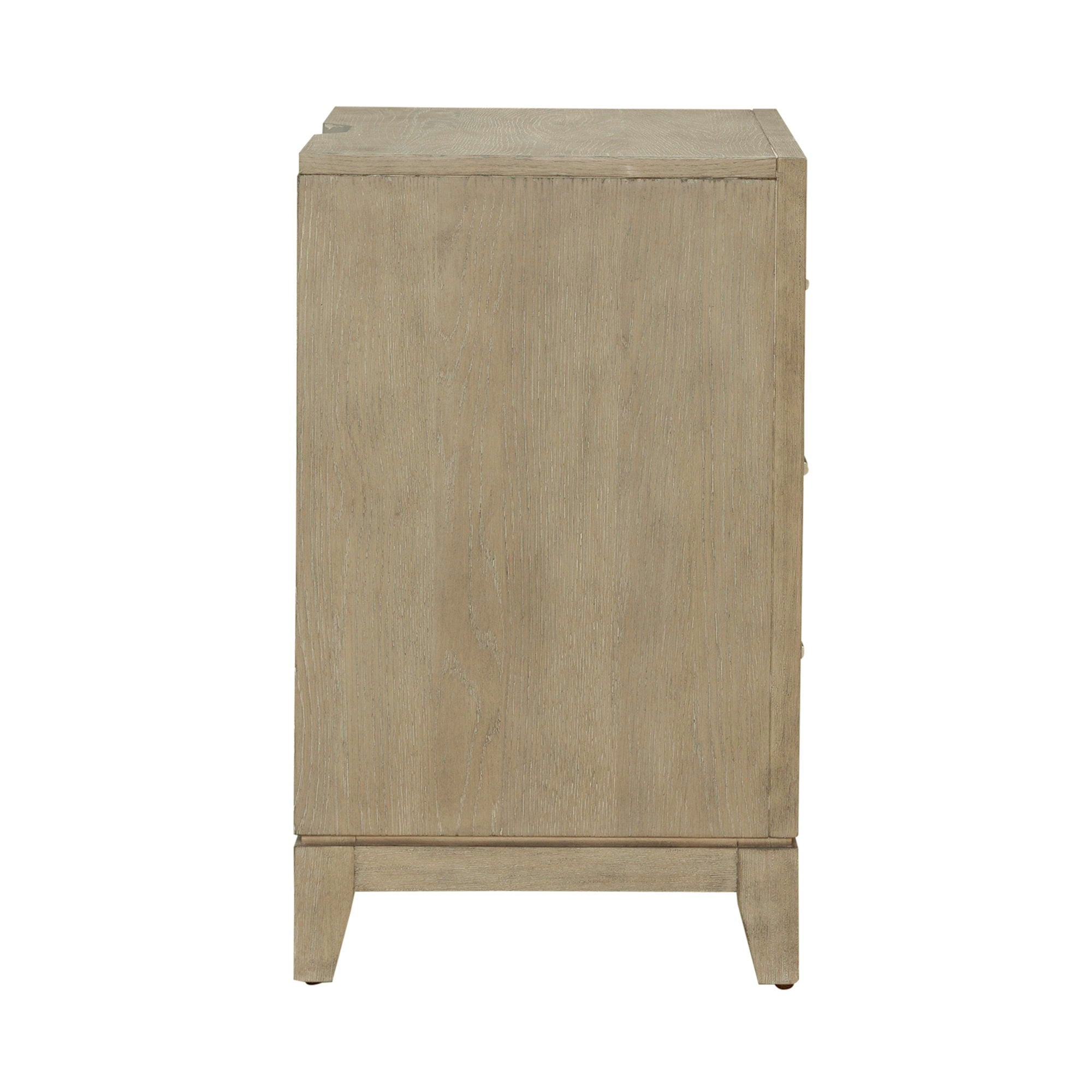 3 Drawer Nightstand With Charging Station - Sandstone — Grâce à un magistral jeu de contrastes et de textures