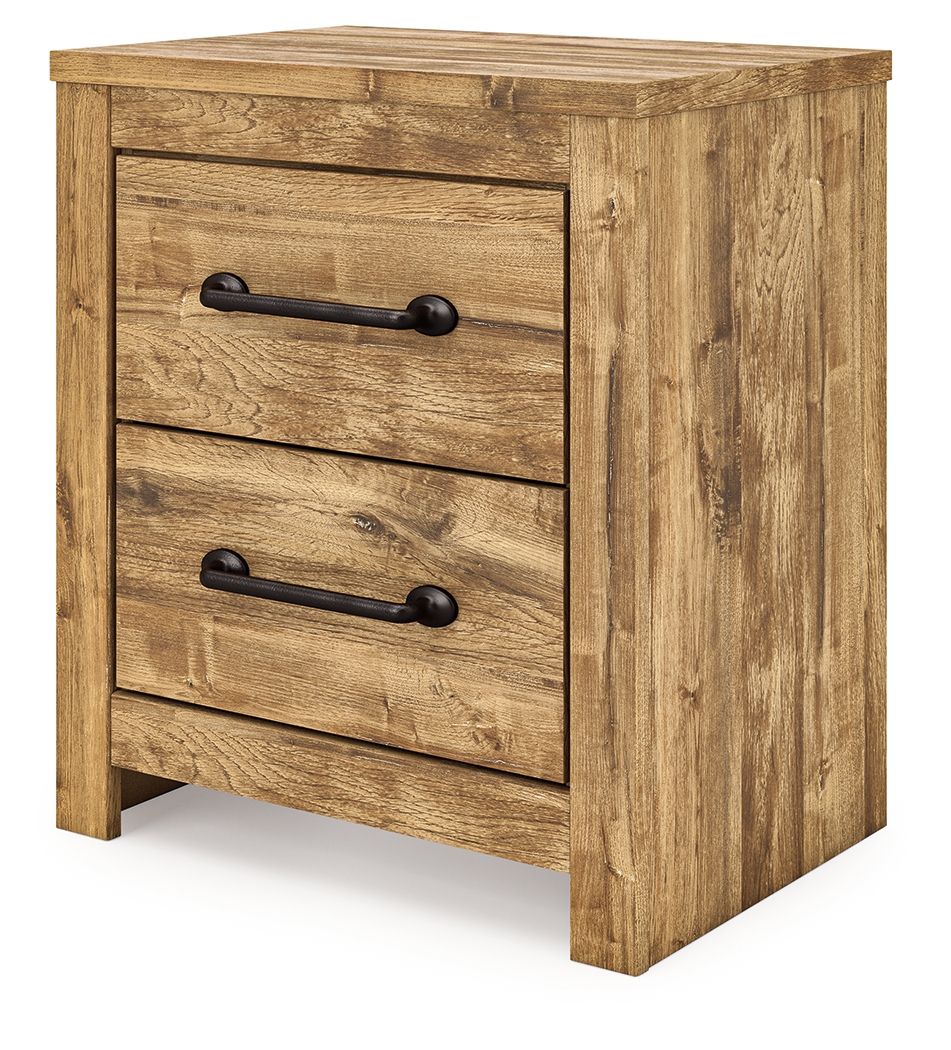 Table de chevet à deux tiroirs - Marron — Caractère accessible