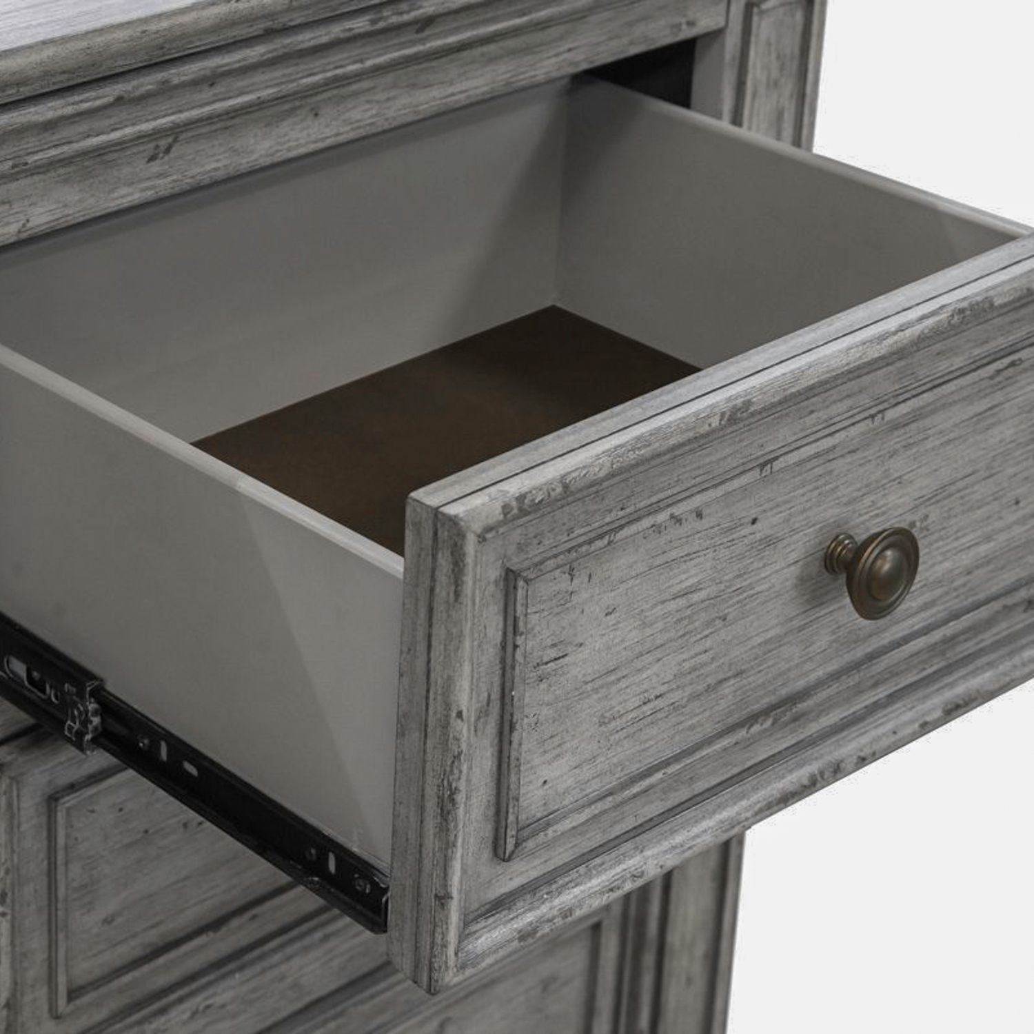 Commode de porte – Fabriquée avec des solides en bois d'hévéa et des produits du bois – protection anti-poussière du caisson inférieur et tiroirs intérieurs entièrement teints